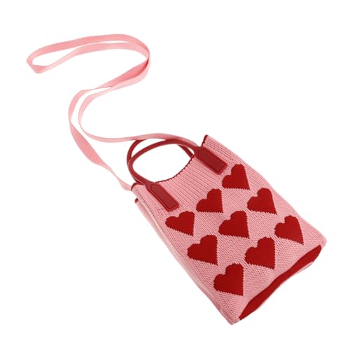 COLLBATH Herzmuster Umhängetasche Für Damen Kleine Handytasche Mit Schultergurt Stofftasche Für Alltag Und Outdoor Funktionale Geldbörse Mit Münzfach von COLLBATH