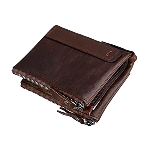 COLLBATH 1stück Geldbörse Zipper Geldbeutel Für Multifunktionales Kompaktes Design Rotbraun Für Karten Bargeld Münzen Und Ausweise von COLLBATH