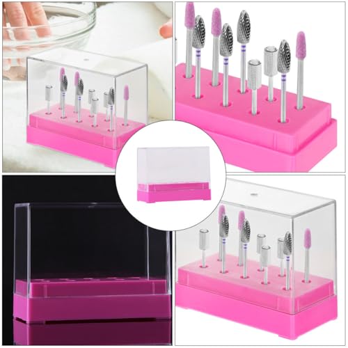COLLBATH Nagelbohrer Aufbewahrungsbox mit Speziellem Lochdesign Praktischer Organizer für Maniküre Polierköpfe Staubgeschützt und Übersichtlich Geeignet für Nagelstudio Zuhause von COLLBATH