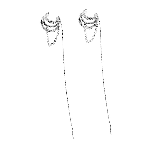 COLLBATH Ohrklemme Piercing mit Funkelnden Strasssteinen Lange Kettenohrringe Leichter Ear Bone Clip für Damen Modischer Schmuck für Alltag und Besondere Anlässe von COLLBATH