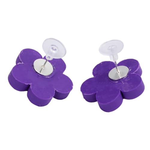 COLLBATH Ohrringe aus Ton Ohrstecker lila Blumenohrringe Vintage-Ohrringe Ohrringe für Frauen sommerohrringe für damen Ohrring aus Rose Polymer-Ton Diamantblume 3d Violett von COLLBATH