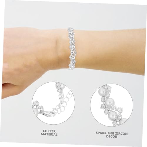 COLLBATH Perlen Armband Damen Funkelndes Zirkon Schmuck Vintage Eleganz Französischer Stil Leichtes Haltbares Handgefertigtes Perlenarmband Für Partys Und Besondere Anlässe von COLLBATH
