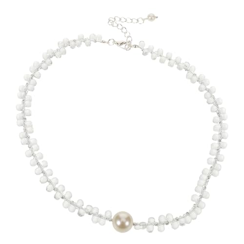 COLLBATH Perlenkette Damen Beaded Strand Schmuck Transparent Bequemer Sitz Hochzeit Party Statement Halskette Elegantes Geschenk COLLBATH Perlenkette Damen Beaded Strand Schmuck Transparent Bequemer Sitz Hochzeit Party Statement Halskette Elegantes Geschenk von COLLBATH