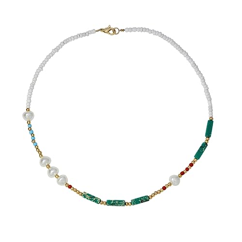 COLLBATH Bunte Perlenkette Für Damen Boho Stil Schlüsselbeinkette Mit Perlenanhänger Leicht Und Langlebig Für Sommerstrand Und Freizeit COLLBATH Bunte Perlenkette Für Damen Boho Stil Schlüsselbeinkette Mit Perlenanhänger Leicht Und Langlebig Für Sommerstrand Und Freizeit von COLLBATH