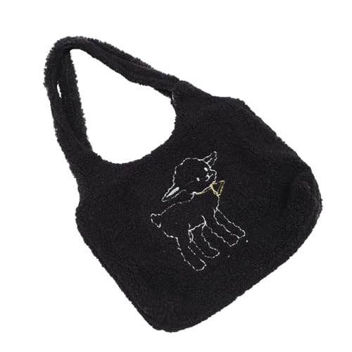 COLLBATH Plüschige Kleine Schaf Handtasche Damen Schultertasche Modisch Vielseitig Tragbar Großer Stauraum Geschenk für Mädchen Alltag Schule Shopping von COLLBATH
