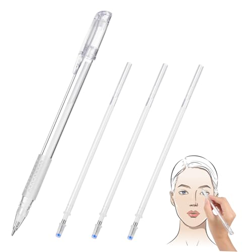 COLLBATH Präziser Microblading Augenbrauenstift Mine mit Ersatzminen Weiß Langlebiger Kosmetischer Tattoo pen für Exaktes Augenbrauen Formen Geeignet für Anfänger und Profis von COLLBATH