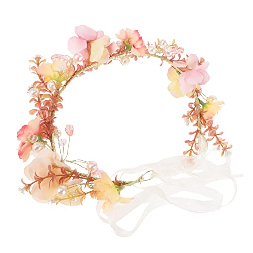 COLLBATH Blumenperlen-stirnband Mit Band Hochzeitsstirnband Für Mädchen Brautstirnband Mit Perlen Und Blumen von COLLBATH