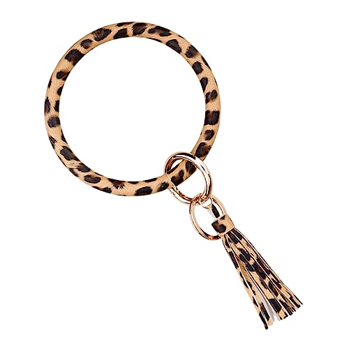 COLLBATH Pu-leder Schlüsselanhänger Mit Leopardenmuster Und Quaste Für Damen Schlüsselanhänger Aus Legierung Und Leder Mit Dekorativer Quaste von COLLBATH