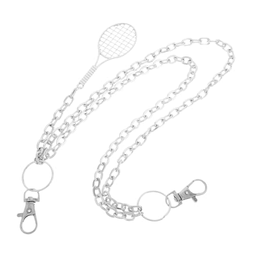 COLLBATH Punk Metall Hosenkette mit Tennisracket Anhänger Mehrlagige Kette für Jeans Stilvolles Accessoire für Damen Herren Sportlicher Look von COLLBATH