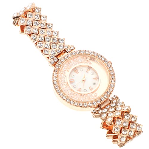COLLBATH Damenarmbanduhr Mit Strasssteinen Legierungsarmband Elegante Kleine Uhr Exquisites Design Genaue Zeitmessung von COLLBATH
