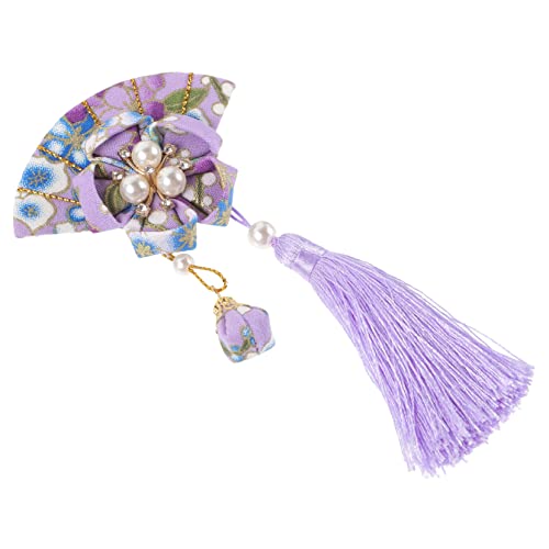 COLLBATH Japanische Haarspange Mit Fächerquaste Haarschmuck Für Damen Blumenspange Haarzubehör Praktisch Und Elegant von COLLBATH