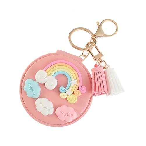 COLLBATH Regenbogen Anhänger Schlüsselanhänger Spiegel Kompakt Und Leicht Taschenformat Kosmetikspiegel Solide Struktur Druckfeste Oberfläche von COLLBATH