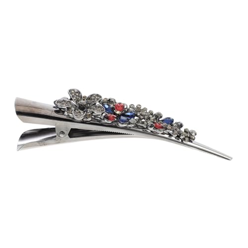 COLLBATH Retro Großer Strass haarklammer Entenschnabel Clip Langlebiger Metall haarschmuck mit Farbigen Kristallen Fest Sitzende Haarspange für Damen Vielseitiges Styling zubehör von COLLBATH