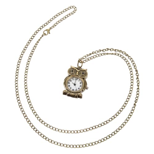 COLLBATH Retro Taschenuhr mit Eulen Design für Damen und Herren Vintage Quarz Uhr Tragbare Kettenuhr für Partys und Besondere Anlässe Robust und Langlebig von COLLBATH