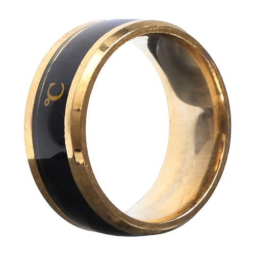 COLLBATH Ring mit Farbwechsel Runder Fingerschmuck Modisches Temperaturanzeige Schmuckstück Geburtstag Goldfarbene von COLLBATH