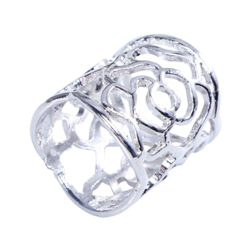 COLLBATH Rose Schal Ringschnalle Gleitrohr Ringe für Männer trendige Accessoires schalclip mode Herrenringe Brosche Schalschnalle filigraner Schalschlauch Mädchen Seidentuch Geschenk Mann von COLLBATH