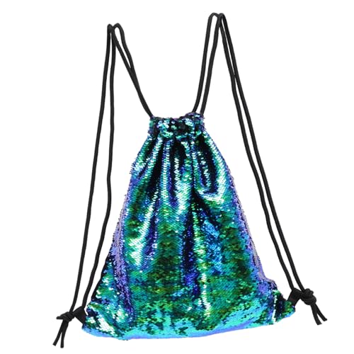 COLLBATH Sequin Kordelzug Rucksack Für Damen Und Herren Leichter Stylischer Sportbeutel Mit Innentasche Für Reisen Und Freizeitaktivitäten Grün von COLLBATH