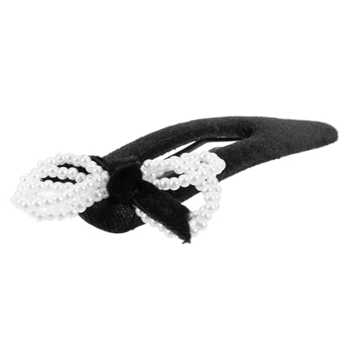 COLLBATH Samt Haarspange mit Perlenbesatz Weicher Leichter Haarschmuck für Damen Stylische Schleifen Form für Herbst und Winter Geeignet für Pony Seitliche und Unordentliche Frisuren von COLLBATH