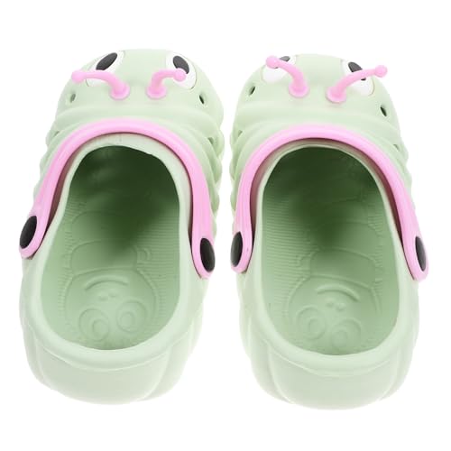 COLLBATH Sandalen Grün Innenlänge Rutschfeste Sommer Strandschuhe für Jungen Mädchen Cartoon Motiv Leichte Hausschuhe für Alltag Schule Party von COLLBATH