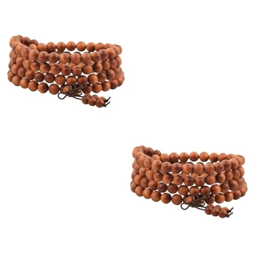 COLLBATH Sandelholz Perlen 2st Handgefertigtes Armband Armschlinge Handgefertigtes Perlenarmband Hölzern von COLLBATH