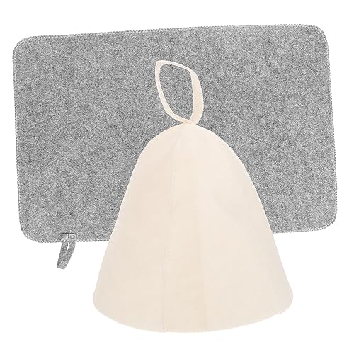COLLBATH Filz Saunahut Für Damen Und Herren Tragbarer Badehut-set Mit Sauna-untergestell Schnell Feuchtigkeitsabsorbierende Kappe Für Hause Sauna von COLLBATH