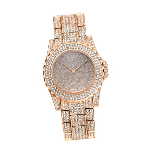 COLLBATH Schicke Quarzuhr Modische Damen-Armbanduhr Mädchenuhr Stahlband Vollgold Geeignet Für Anlässe von COLLBATH