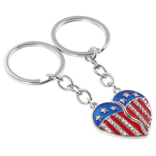 COLLBATH 1 Paar Herz Schlüsselanhänger Mit Amerikanischer Flagge Patriotische Partygeschenke Usa-souvenirs Zum Unabhängigkeitstag COLLBATH 1 Paar Herz Schlüsselanhänger Mit Amerikanischer Flagge Patriotische Partygeschenke Usa-souvenirs Zum Unabhängigkeitstag von COLLBATH