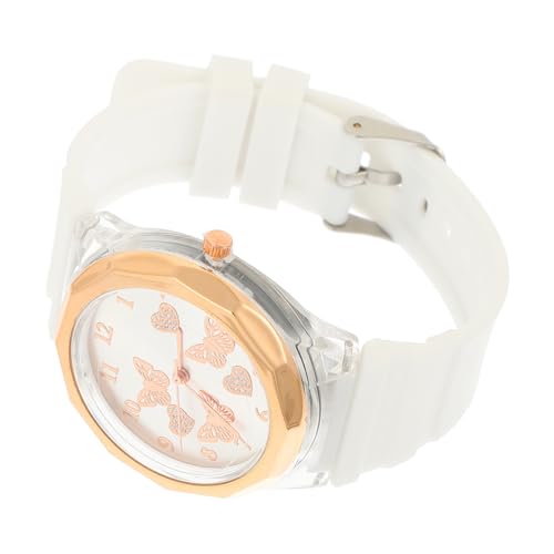 COLLBATH Damenuhr Schmetterling Silikonarmband Frauen Armbanduhr Modisch Sportlich Weiß Klassisches Design von COLLBATH