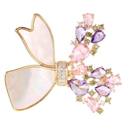 COLLBATH Schmetterlingsbrosche für Damen Modischer Sicherheitsnadel-anstecker mit Funkelnden Strasssteinen Vielseitiges Schmuckaccessoire für Mäntel Kleider Blazer für Hochzeit Party Alltag von COLLBATH