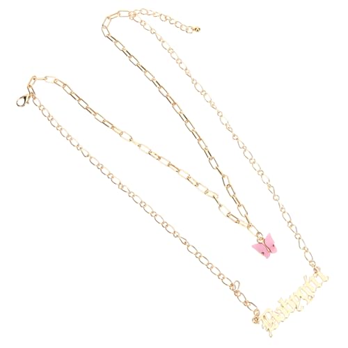 COLLBATH Schmetterlingskette Halskette Halsschmuck Nacken-accessoire Schlüsselbeinkette Briefkette Valentinstag Modekette Frauen Schmuck Legierung von COLLBATH