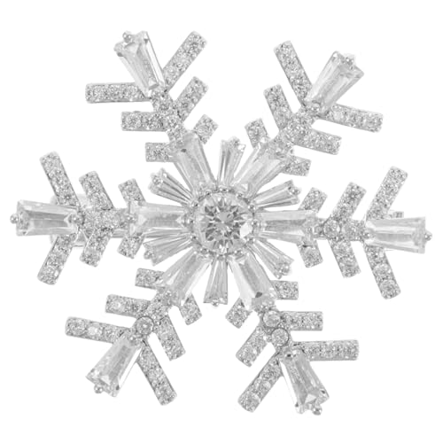 COLLBATH Schneeflocken Brosche mit Funkelnden Strasssteinen Leichte Anstecknadel für Anzug Revers Vielseitiger Lapel Pin für Damenkleider Hemden und Wintermäntel Festlicher Schmuck von COLLBATH