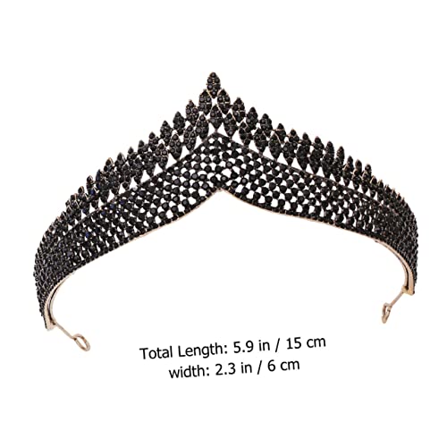 COLLBATH Schwarze Barock Braut Tiara aus Langlebiger mit Funkelnden Strasssteinen Eleganter Kopfschmuck für Hochzeit Party und Festliche Anlässe Vintage Stil Haarschmuck für Damen von COLLBATH