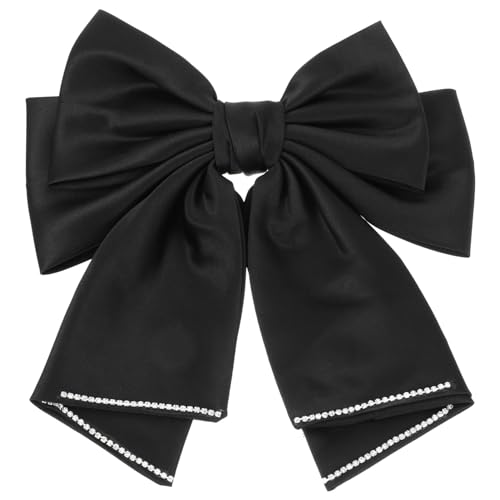 COLLBATH Schwarze Haarspange mit Schleife Haarschleife für Mädchen Rutschfester Federverschluss Modisches Haarschmuck Accessoire für Partys und Alltag von COLLBATH