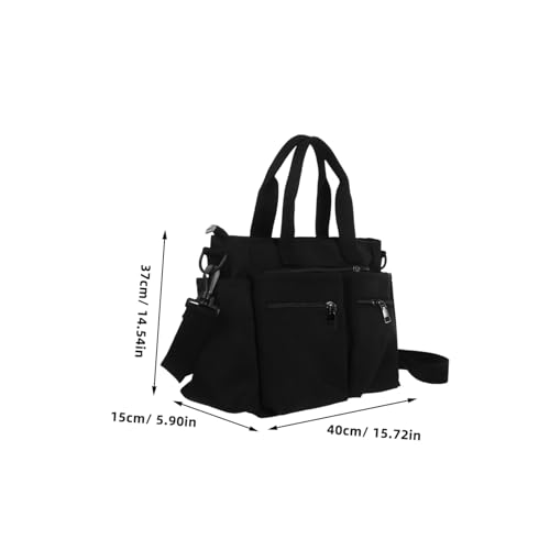 COLLBATH Schwarze Nylon-umhängetasche Damen Große Canvas Tote Bag mit Abnehmbarem Schulterriemen Vielseitig für Arbeit Shopping und Freizeit Robust Geräumig und Reisetauglich von COLLBATH