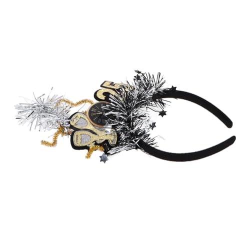 COLLBATH Silvester Stirnband mit Uhr Motiv Glitzerndes Tinsel Haarband für Neujahrsfeier Leichtes Bequemes Year Party Accessoire für Damen Festliche Kopfbedeckung von COLLBATH