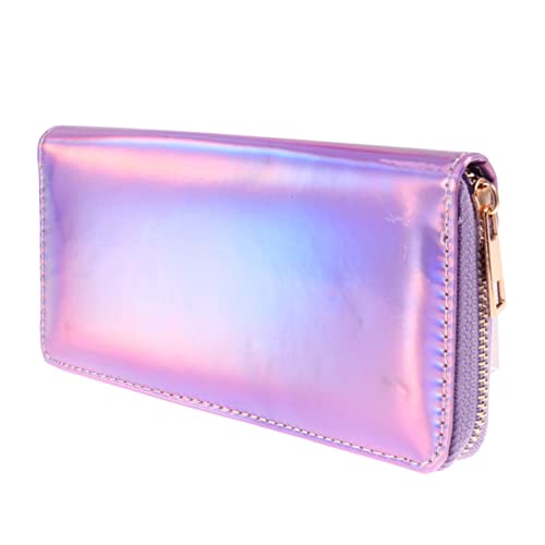 COLLBATH Sparking Sequins Geldbörse Damen Langer Geldbeutel Mit Münzfach Und Reißverschluss Für Handy Und Kleingeld Violette Clutch Für Besondere Anlässe von COLLBATH