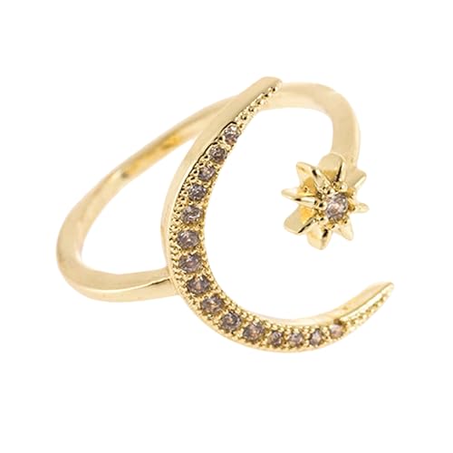 COLLBATH Star Für Verstellbarer Schmuck Mit Funkelnden Rhinestones Kreativer Offener Finger Gold Für COLLBATH Star Für Verstellbarer Schmuck Mit Funkelnden Rhinestones Kreativer Offener Finger Gold Für von COLLBATH