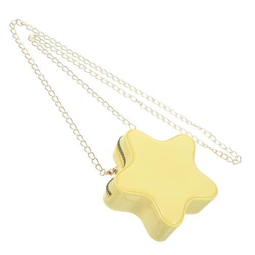 COLLBATH Cartoon Bag Damen Umhängetasche Leichte Sternförmige Schultertasche Mit Kettenriemen Praktische Größe Für Handy Und Kleinigkeiten Gelbe Crossbody Bag von COLLBATH