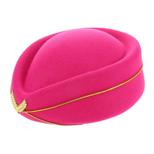 COLLBATH -hut Aus Kunstwolle Stewardessenmütze Für Damen Formelle Baskenmütze Für Cosplay Und Performance Vielseitiges Kostümzubehör Für Partys Und Anlässe von COLLBATH