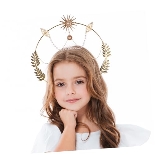 COLLBATH Stirnband Metall Haarband Für Erwachsene Frauen Party Kopfbedeckung Mit Haaren Für Frauen Heiligenschein-kopfbedeckung von COLLBATH