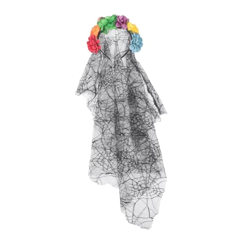 COLLBATH Halloween Stirnband Mit Blumen Und Schleier Cosplay Party Accessoire Leicht Und Bequem Tragebar Für Kostümshows Und Fotoshootings von COLLBATH