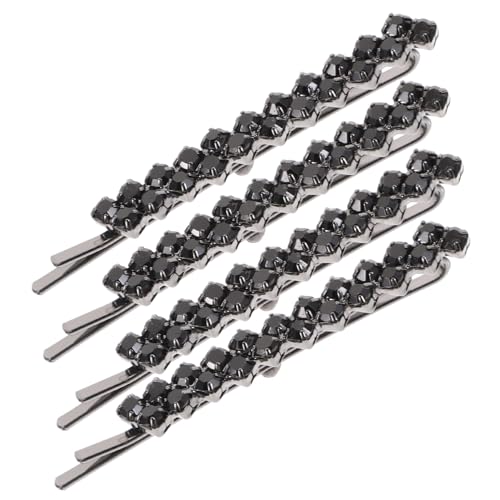 COLLBATH Strass Haarklammern Metall Haarnadeln Damen Haarschmuck Hochzeit Braut Haarspangen Elegant Schwarz von COLLBATH