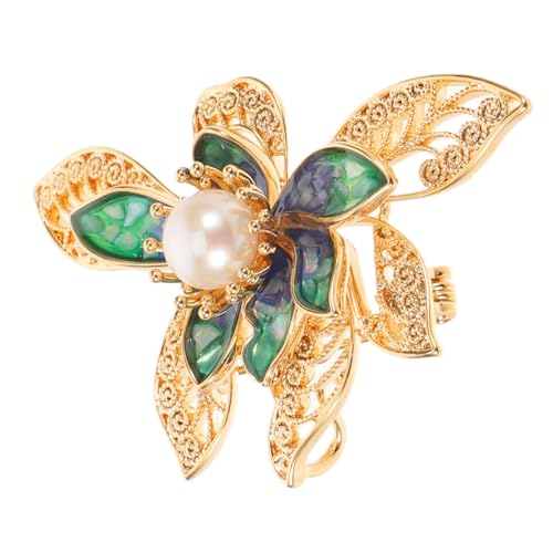 COLLBATH Strass Lotusblumen-brosche mit Perlen Metall-broschenpin für Braut Verlobung Stilvolle Anstecknadel für Kleid Hut Jacke Modische Schmuckdekoration von COLLBATH