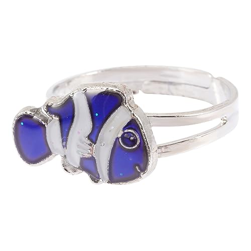 COLLBATH Fingerring Mit Farbwechsel-design Cartoon-fisch-form Thermochromer Ring Verstellbarer Fingerring Für Tägliche Nutzung Und Feiertage von COLLBATH