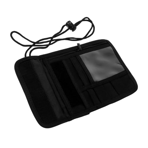 COLLBATH Taktischer ID -Paket stylische Kartentasche reisepass geldbörse passinhaber Frauen Passerbeutel Multifunktionstasche Reisezubehör Nackenbeutel tragbare Tasche -Stoff Schwarz von COLLBATH