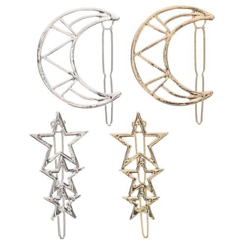 COLLBATH Teiliges Stern und Mond Haarklammern Leichte Hohle Geometrische Metall-haarspangen in Gold und Silber Stilvolle Langlebige Haaraccessoires für Damen Alltag und Festliche Anlässe von COLLBATH