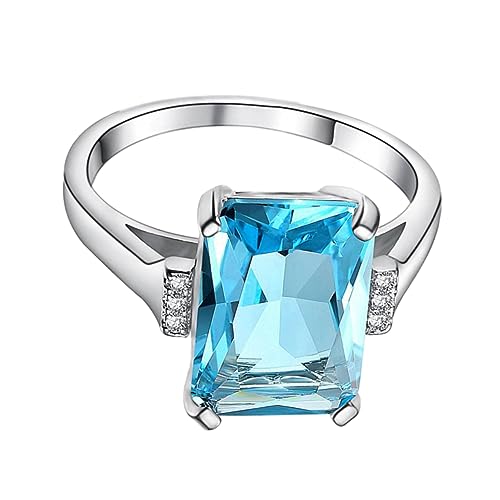 COLLBATH Fingerringe Versprechen Ringe Moderinge Kristallring Diamantringe Ringe für Frauen damenringe damenschmuck valentintagsgeschenke modische Ringe Frauenringe einfach Topas Fräulein von COLLBATH