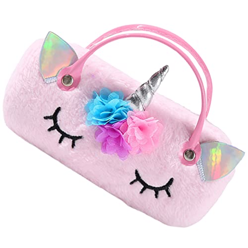 COLLBATH Brillenetui Aus Plüsch Mit Einhornmotiv Handetui Für Brillen Und Sonnenbrillen Für Junge Mädchen Und Mädchen Brillenaufbewahrungsetui Robust Und Sicher von COLLBATH