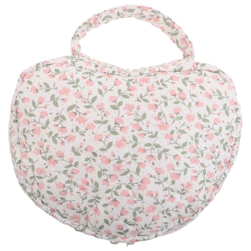COLLBATH Tragbare Handheld Make Up Organizer mit Großem Fassungsvermögen im Floralen Design Stylische Reisetasche für Kosmetik mit Reißverschluss und Henkel von COLLBATH