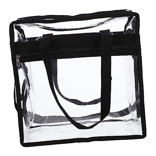 COLLBATH Transparente Damen Umhängetasche aus PVC Leichte Modische Crossbody Bag Praktische Schultertasche für Alltag Shopping Reisen und Freizeit mit Schwarzem Schultergurt von COLLBATH